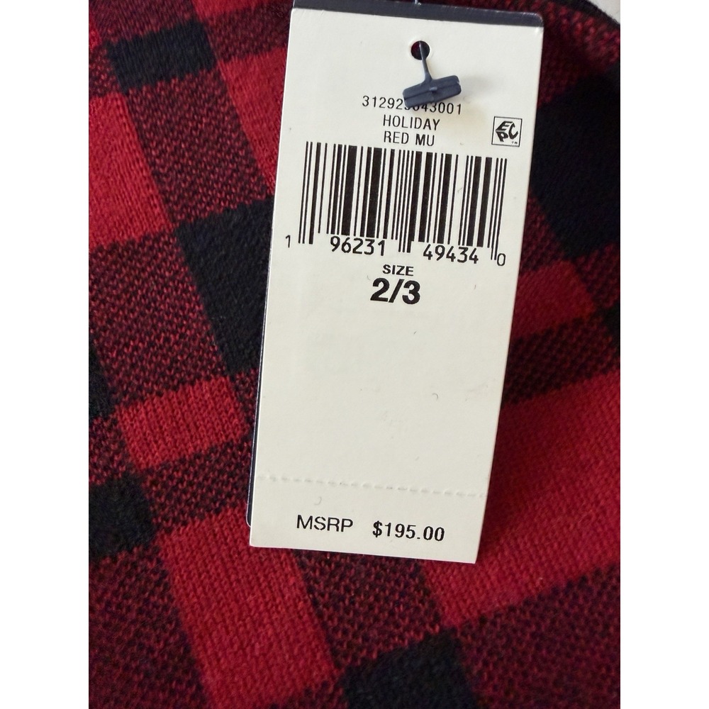 Ralph Lauren Girls Wool Plaid Poncho Cape Size 2/3T Red Black NWT Retails $195 - Picture 6 of 11
